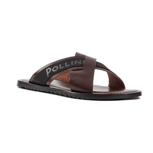 Шлепанцы мужские Pollini SB28021GOAUK0301 коричневые 41 RU в Belwest